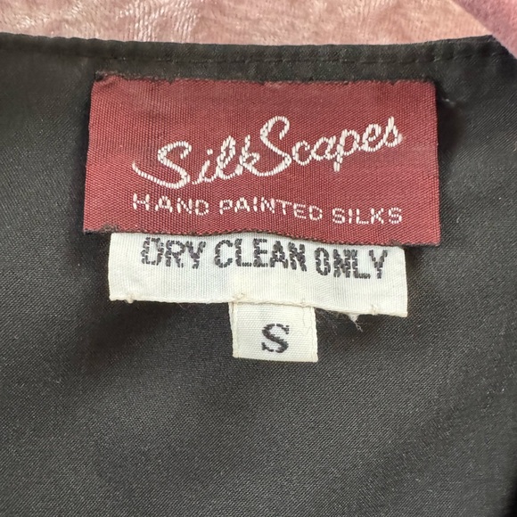 BOGO 🔥🌞Vintage Silk Scapes Floral Embroidered Black Jacket w/Scarf - Picture 7 of 10